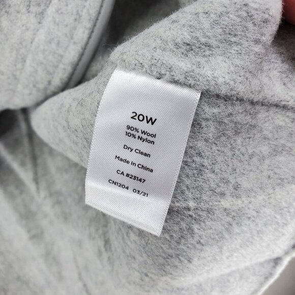 New Talbots Beautiful Soft Gray Wool Double Faced Flannel Coat 20W 2X Jacket - Picture 3 of 6